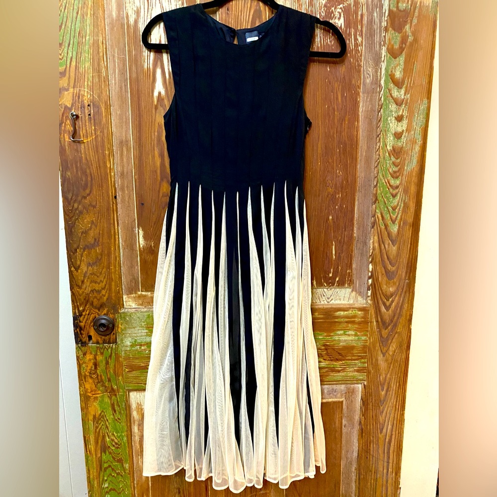 Black and Ivory Mesh Striped Dress  *Please see Description